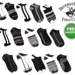 15 pairs beverly hills polo club mens low cut sock